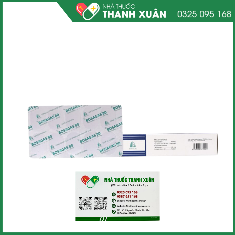 Bosagas 80 điều trị tăng huyết áp, suy tim, bệnh thận